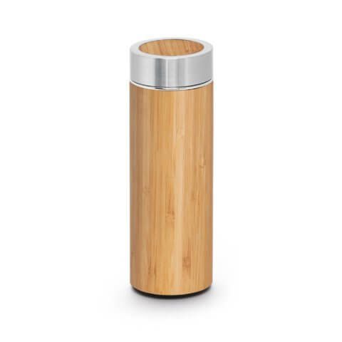 Garrafa Térmica Bambu e Aço Inox Personalizada